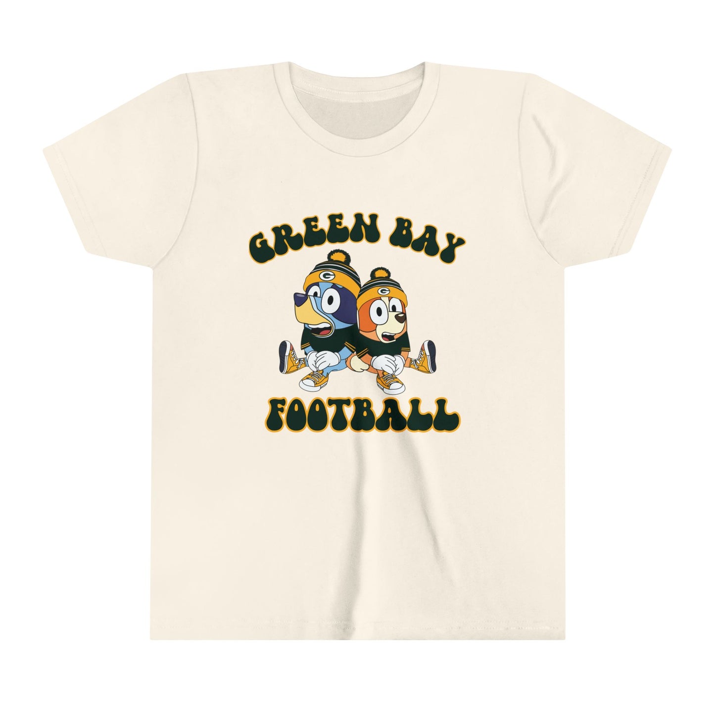 Youth Bluey & Bingo Design Green Bay Football - Inspired T-Shirt