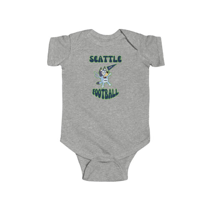 Infant Bluey Design Seattle Seahawks Football -Inspired Bodysuit