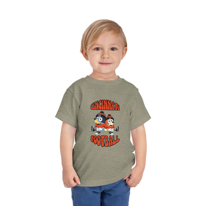 Toddler Bluey & Bingo Design Cincinnati Bengals Football - Inspired T-Shirt