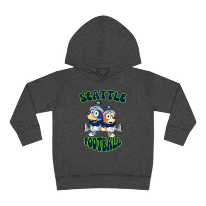 Toddler Bluey & Bingo Design Seahawks Football - Inspired Pullover Fleece Hoodie