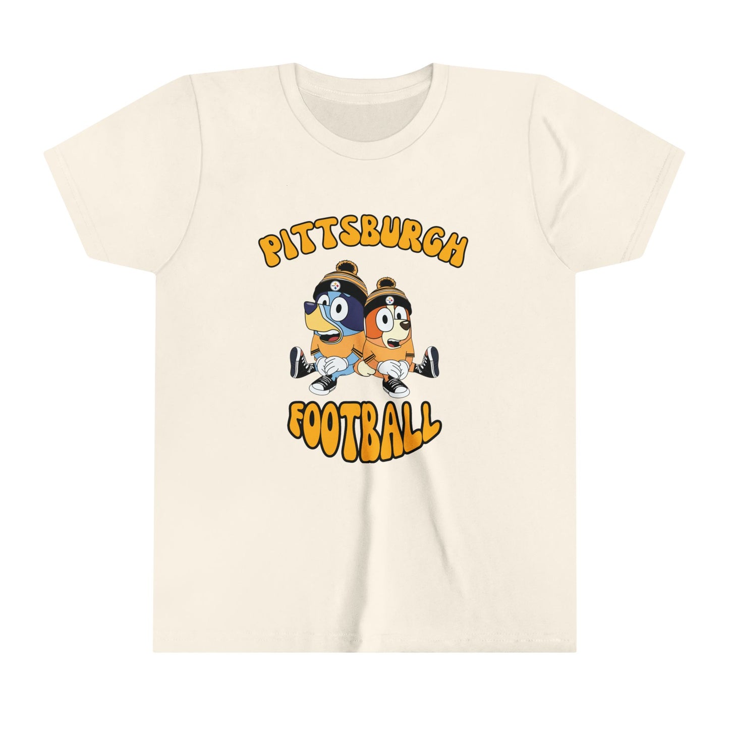 Youth Bluey & Bingo Design Pittsburgh Steelers Football - Inspired T-Shirt