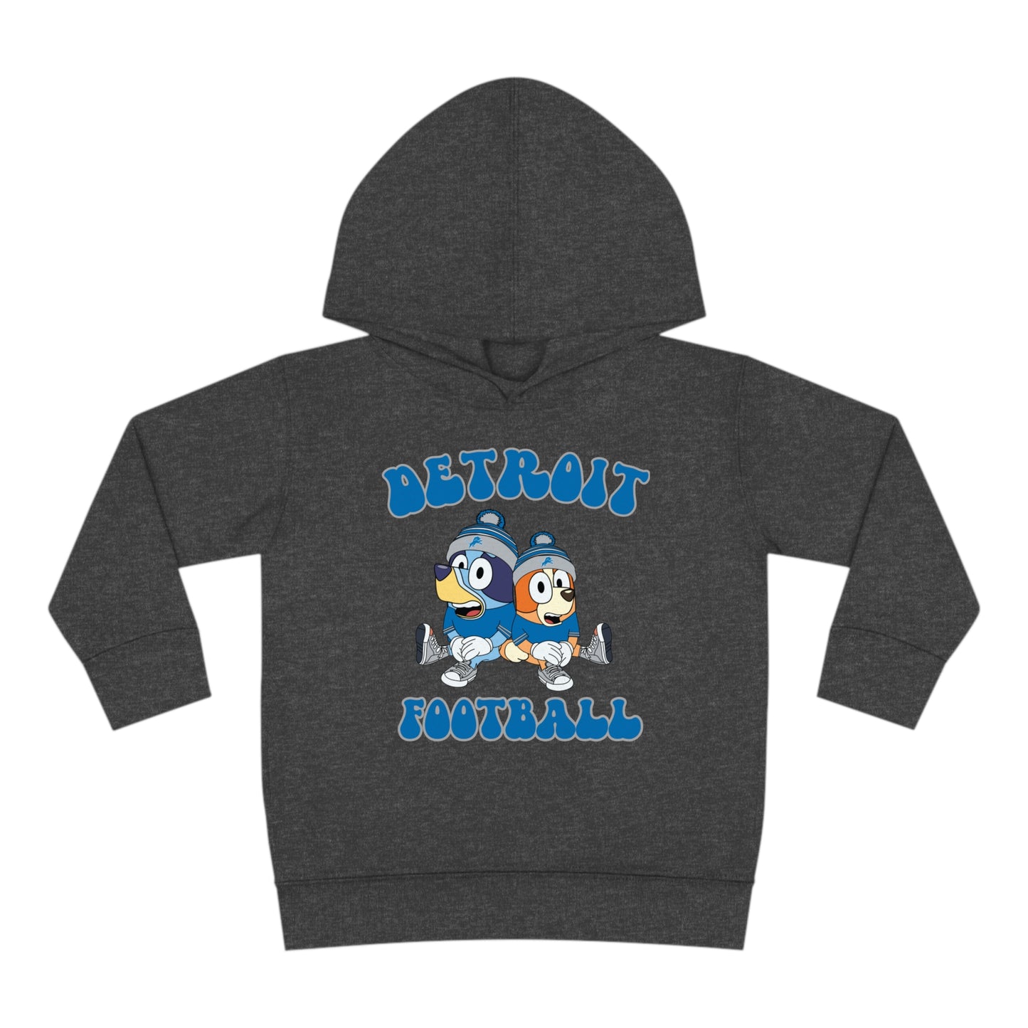 Toddler Bluey & Bingo Design Detroit Lions Football - Inspired Pullover Fleece Hoodie