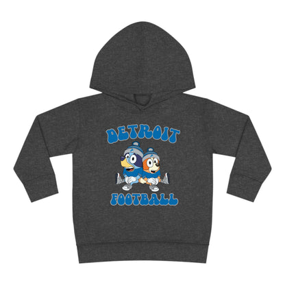 Toddler Bluey & Bingo Design Detroit Lions Football - Inspired Pullover Fleece Hoodie