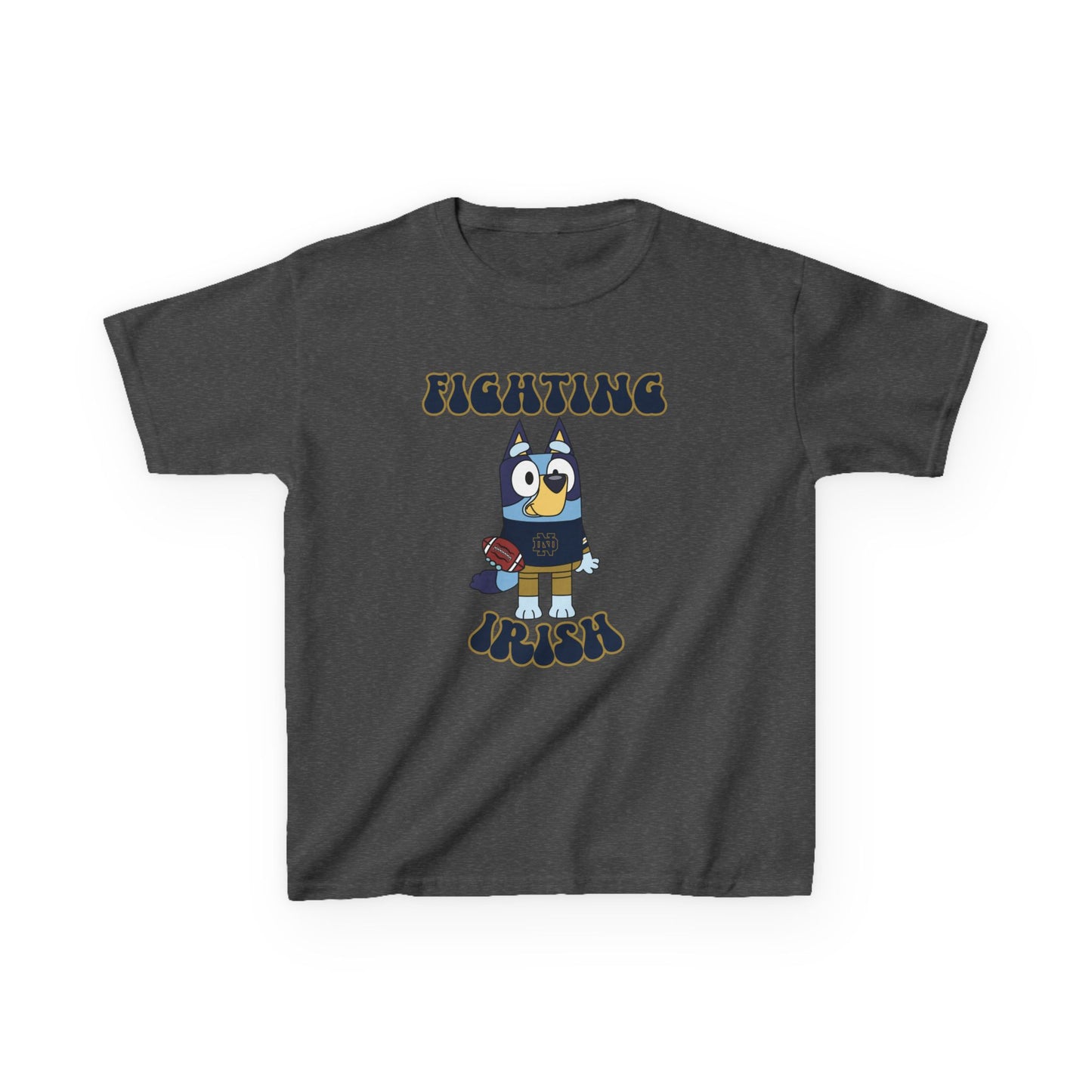 Bluey Fighting Irish Design College Football Youth Tee