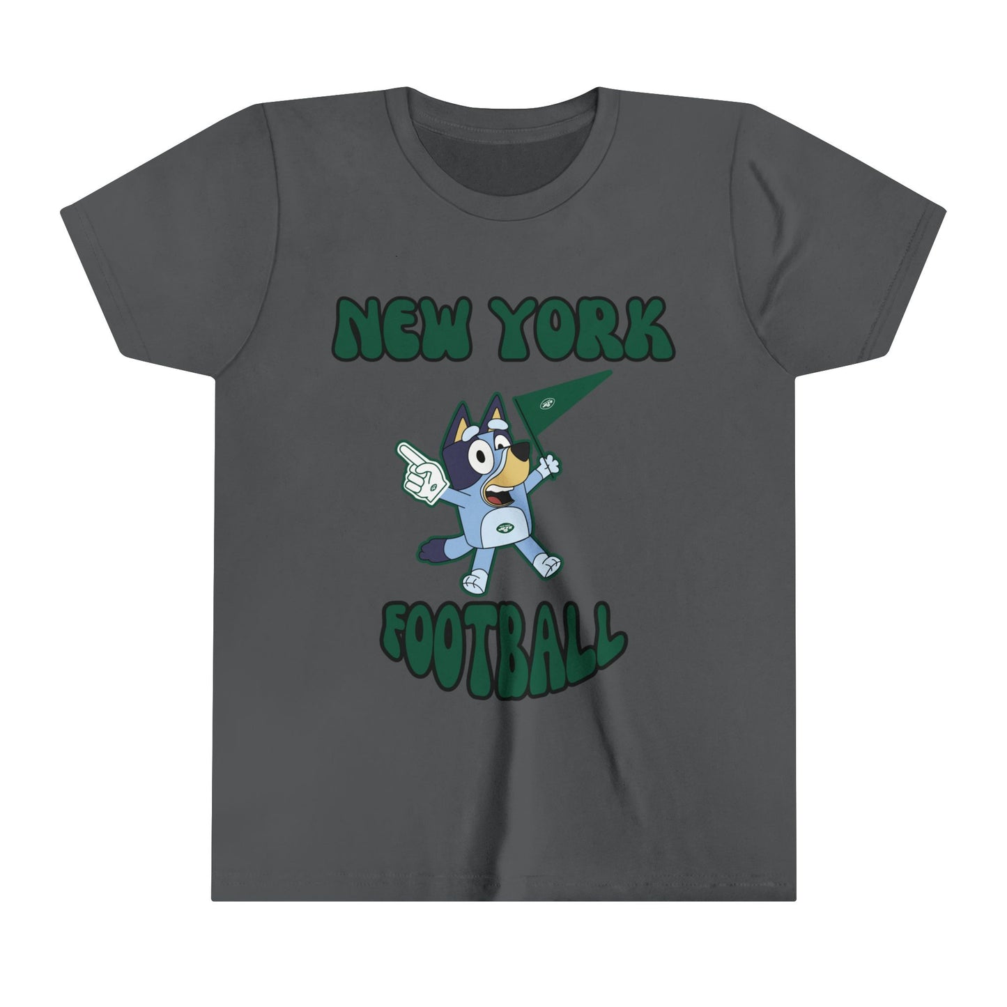 Youth Bluey Design New York Jets Football -Inspired T-Shirt