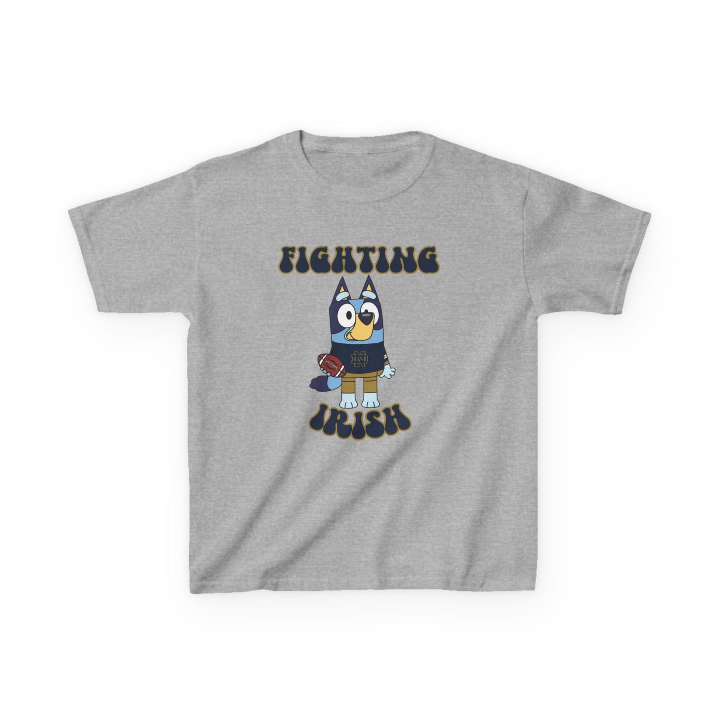 Bluey Fighting Irish Design College Football Youth Tee