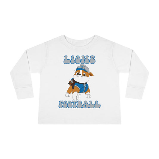 Rubble Paw Patrol Lions Football Toddler Long Sleeve Tee