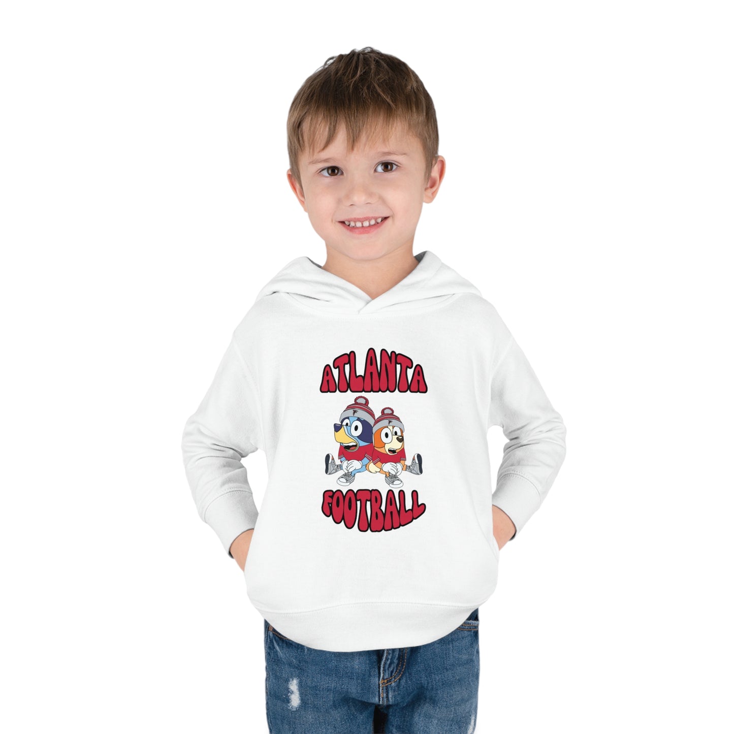 Toddler Bluey & Bingo Design Falcons Football - Inspired Pullover Fleece Hoodie