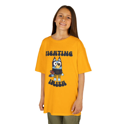 Bluey Fighting Irish Design College Football Youth Tee