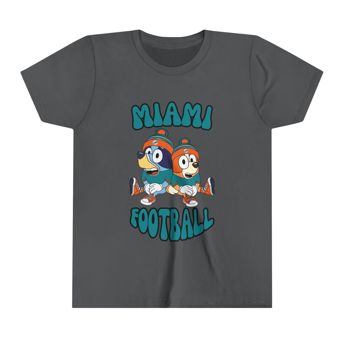 Youth Bluey & Bingo Design Dolphins Football - Inspired T-Shirt