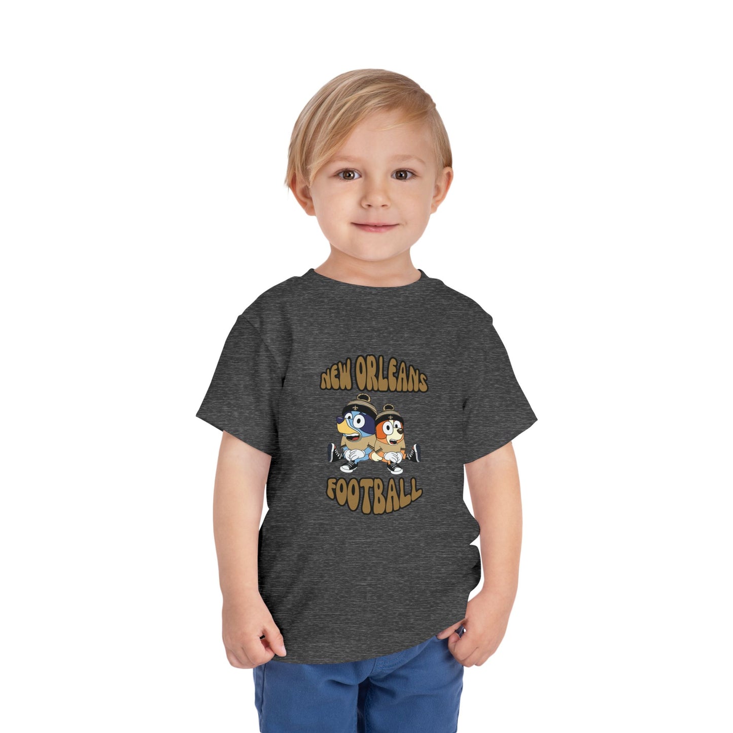 Toddler Bluey & Bingo Design Saints Football - Inspired T-Shirt