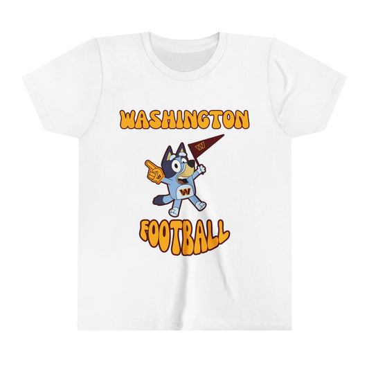 Youth Bluey Design Washington Commanders Football -Inspired T-Shirt