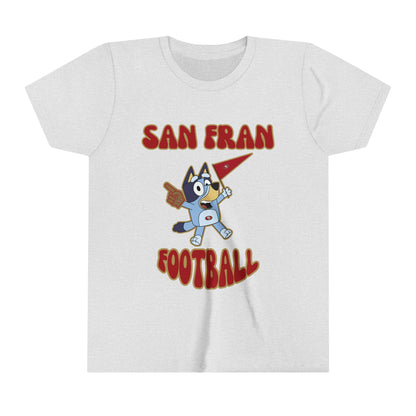 Youth Bluey Design San Francisco 49ers Football -Inspired T-Shirt