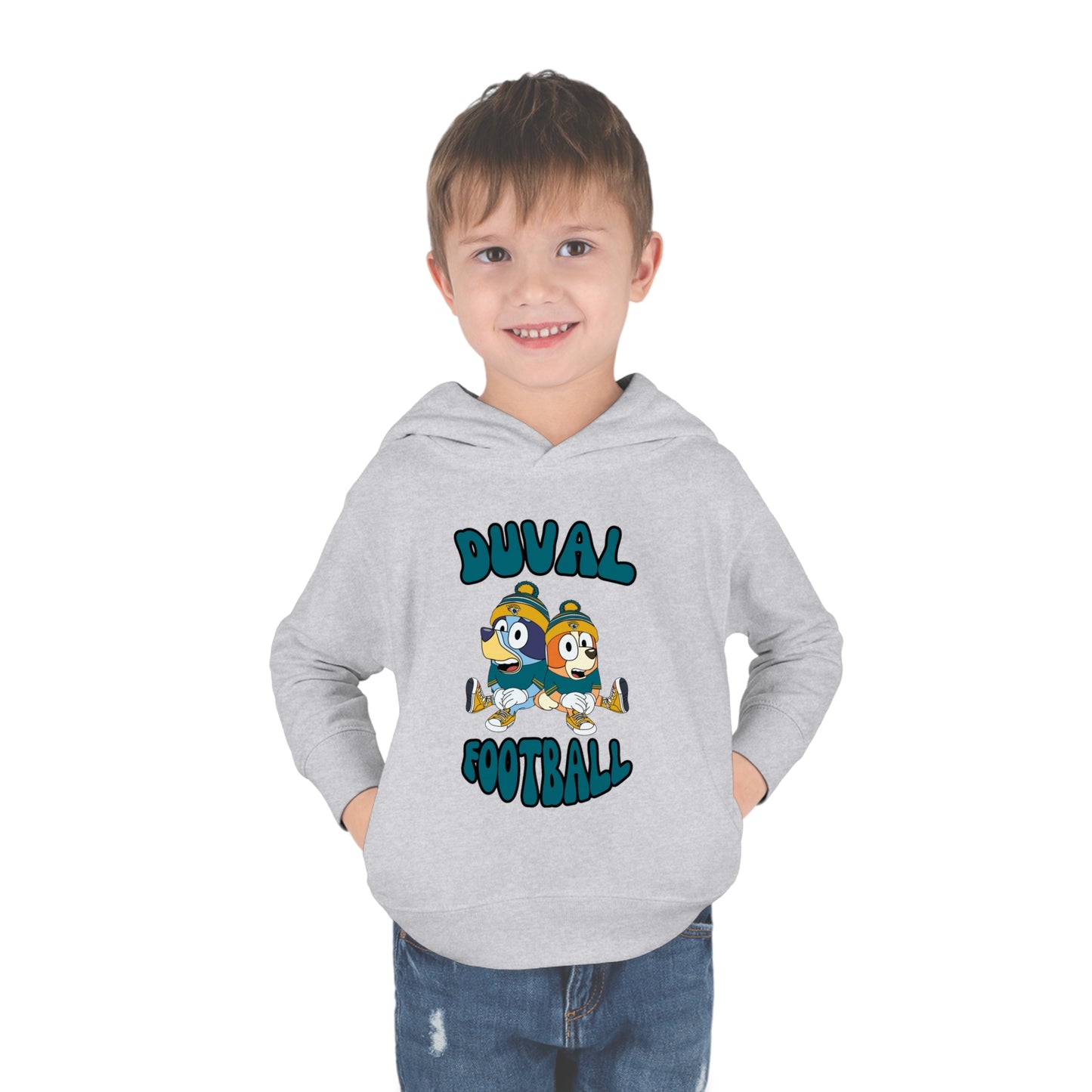 Toddler Bluey & Bingo Design Jaguars Football - Inspired Pullover Fleece Hoodie