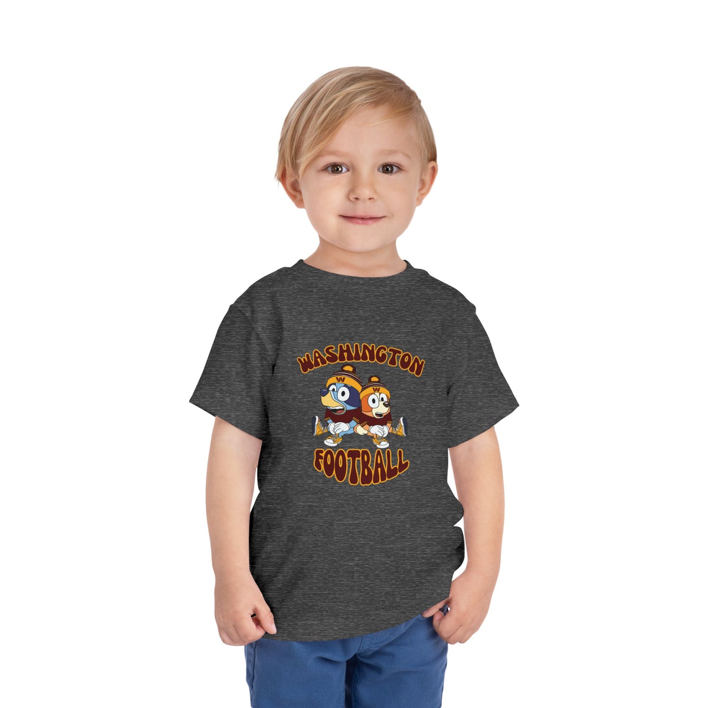 Toddler Bluey & Bingo Design Commanders Football - Inspired T-Shirt