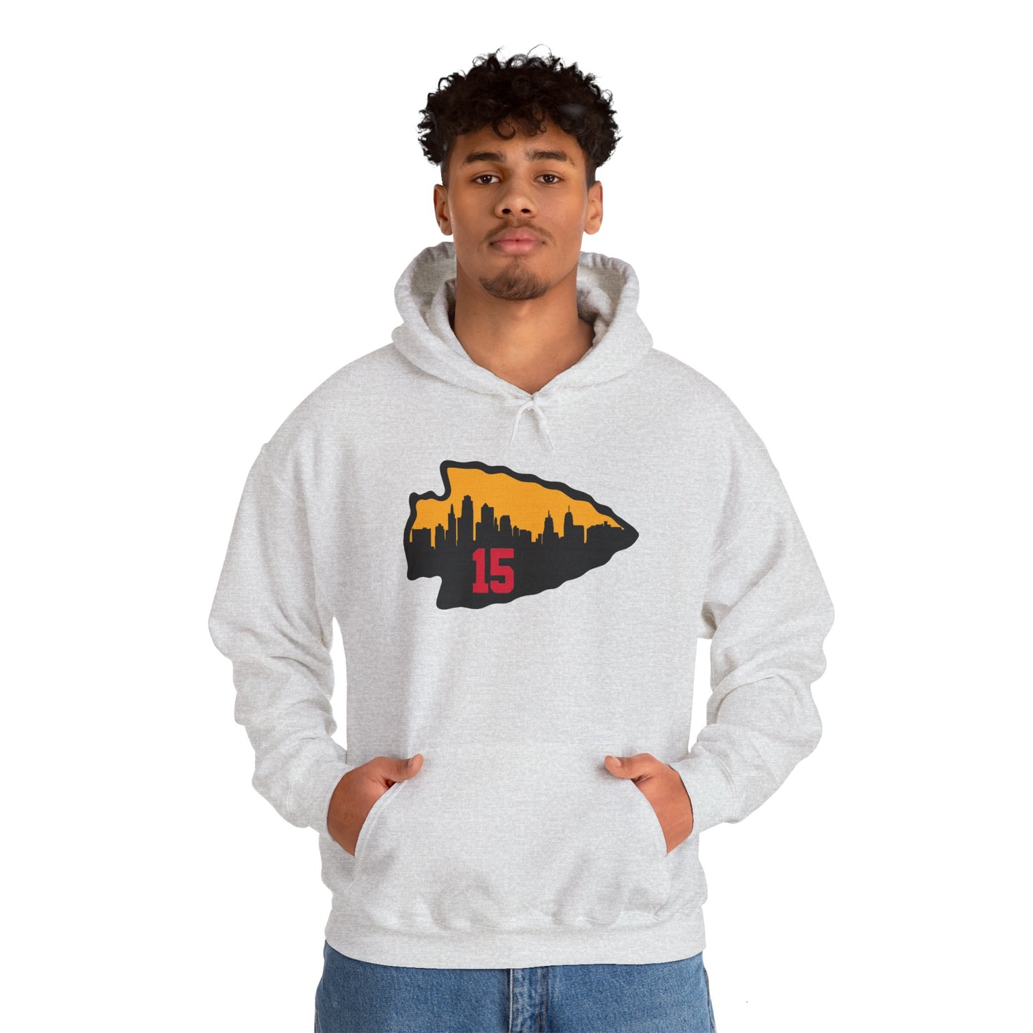 Unisex Kansas City 15 Mahomes Hoodie -  Heavy Blend