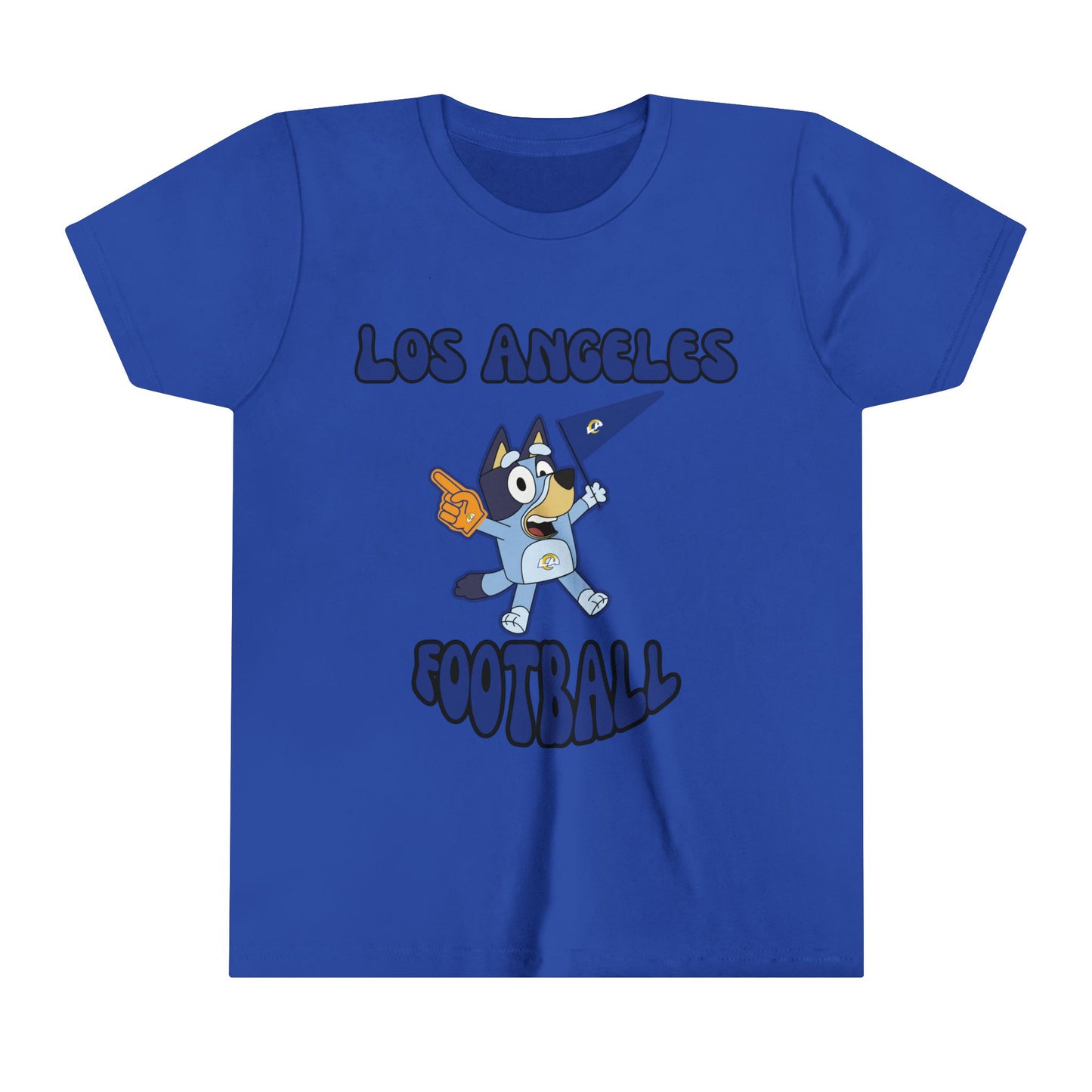 Youth Bluey Design Las Angeles Rams Football -Inspired T-Shirt