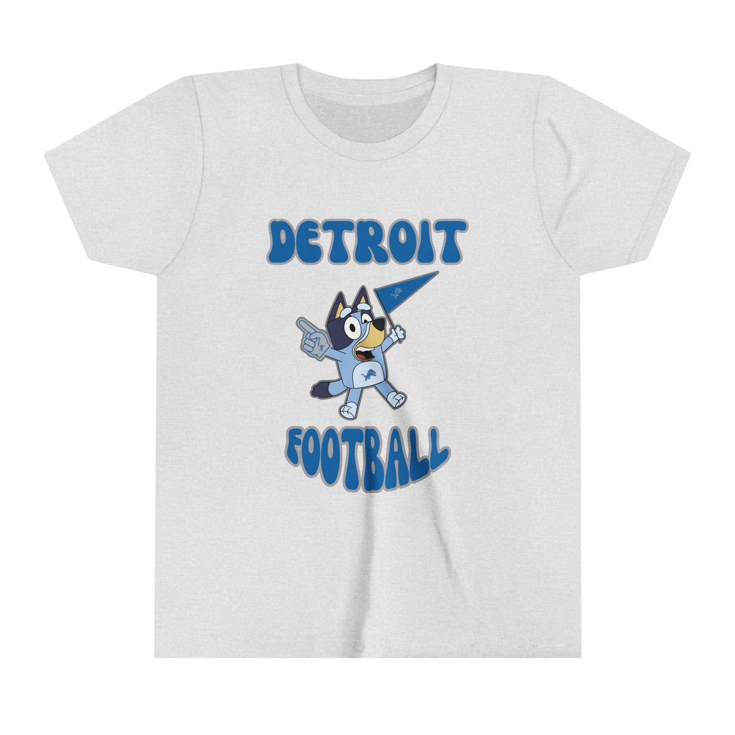 Youth Bluey Design Detroit Lions Football -Inspired T-Shirt