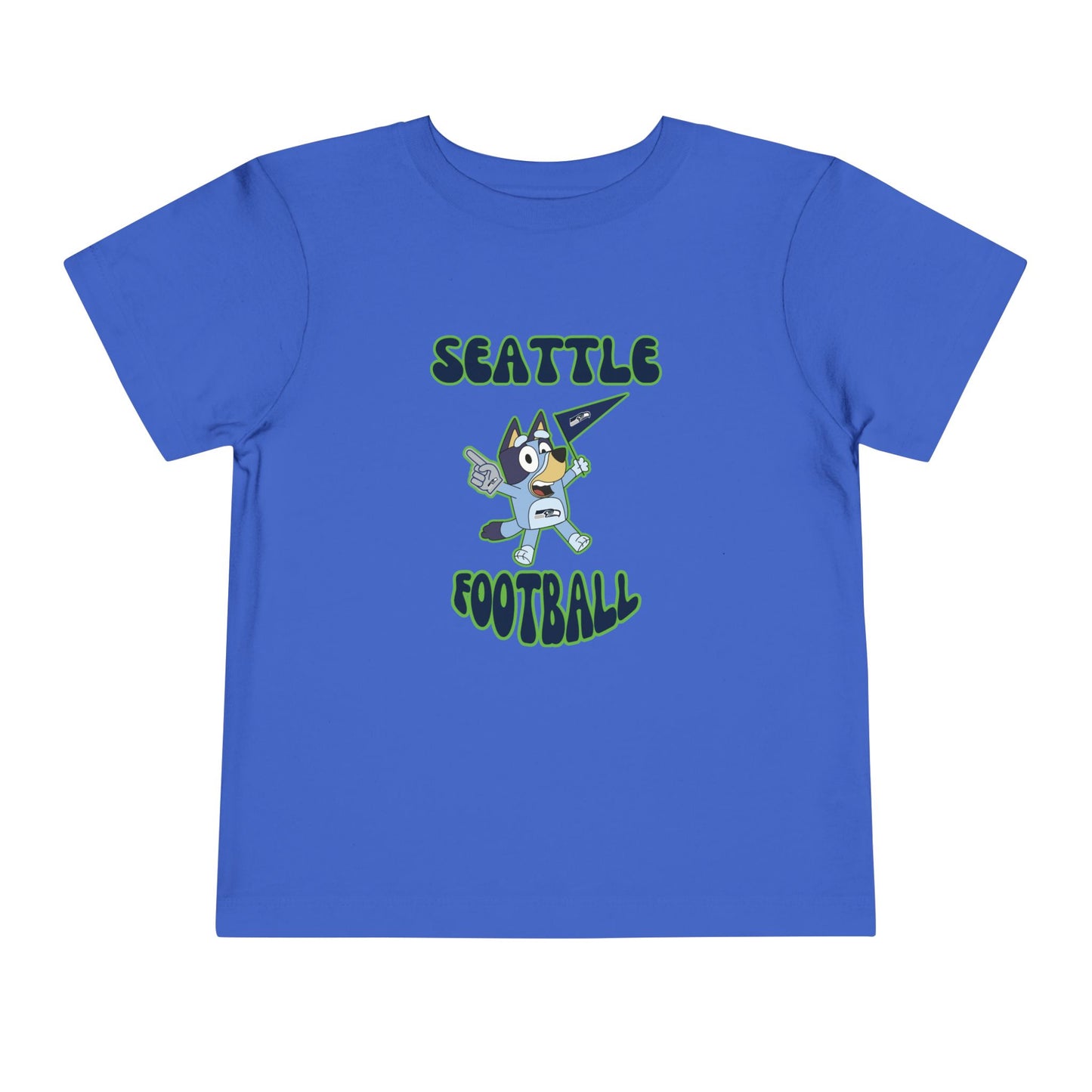 Toddler Bluey Design Seattle Seahawks Football -Inspired T-Shirt