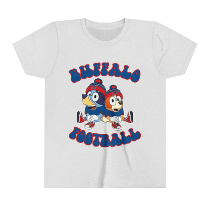 Youth Bluey & Bingo Design Bills Football - Inspired T-Shirt