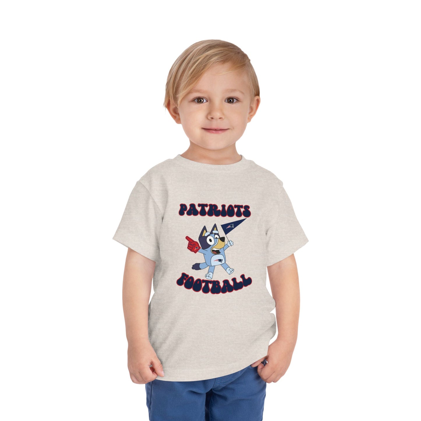 Toddler Bluey Design Patriots Football-Inspired T-Shirt