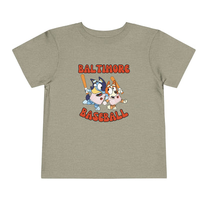 Toddler Bluey Design Baltimore Orioles - Inspired T-Shirt