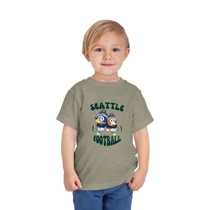 Toddler Bluey & Bingo Design Seahawks Football - Inspired T-Shirt