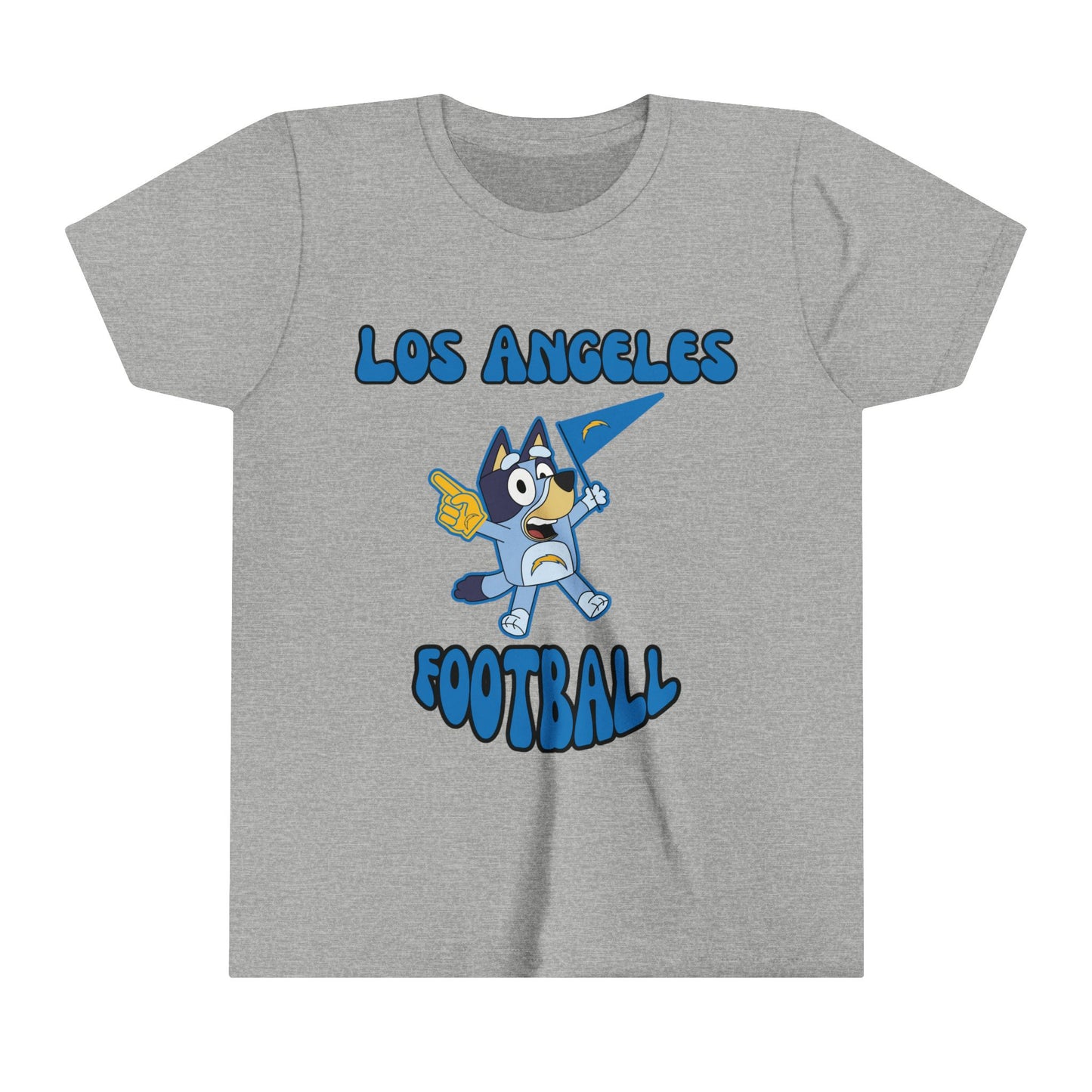 Youth Bluey Design Las Angeles Chargers Football -Inspired T-Shirt