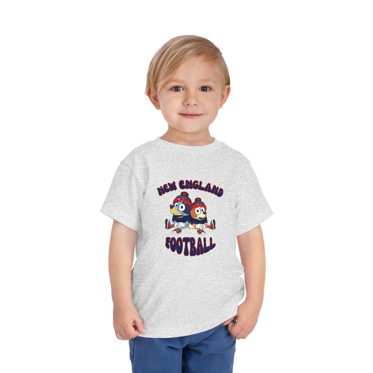 Toddler Bluey & Bingo Design Patriots Football - Inspired T-Shirt