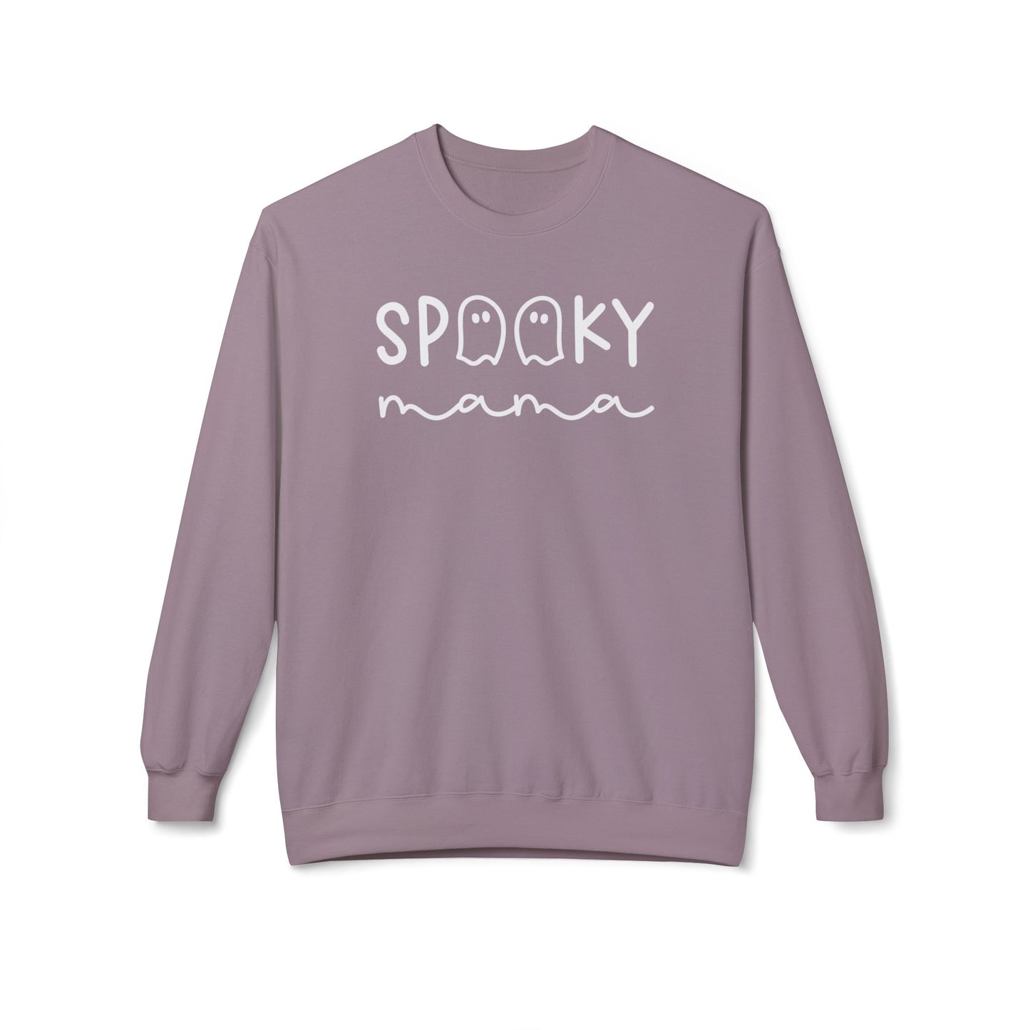 Halloween Trendy SPOOKY MAMA Crewneck Sweatshirt – Comfort & Style for Spooky Season