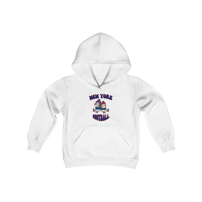 Youth Bluey & Bingo Design New York Giants Football - Inspired Heavy Blend Hooded Sweatshirt