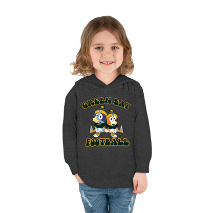 Toddler Bluey & Bingo Design Green Bay Football - Inspired Pullover Fleece Hoodie