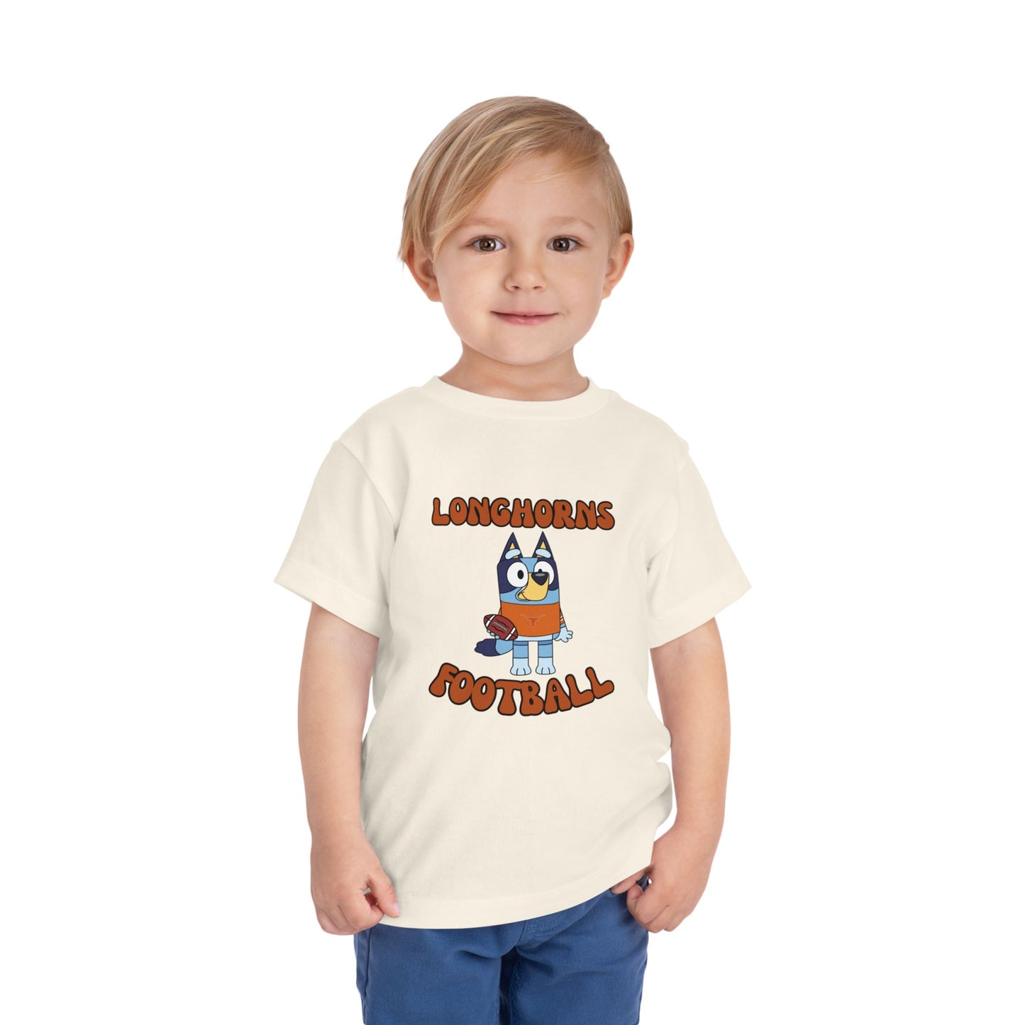 Customizable Toddler Tee - Bluey College Football Design