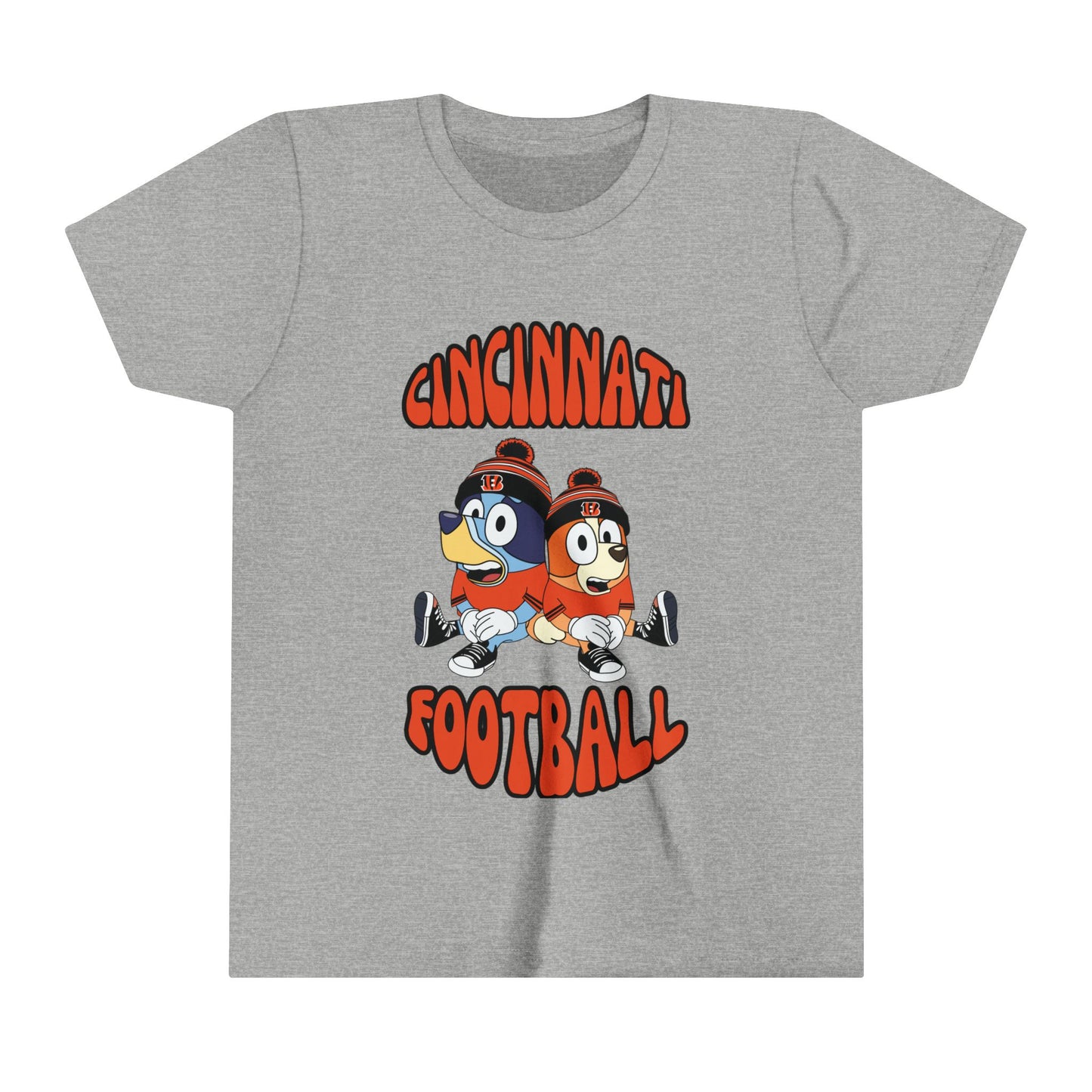 Youth Bluey & Bingo Design Cincinnati Bengals Football - Inspired T-Shirt