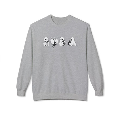 Halloween Spooky Cat Lover Crewneck Sweatshirt – Comfort & Style for Spooky Season