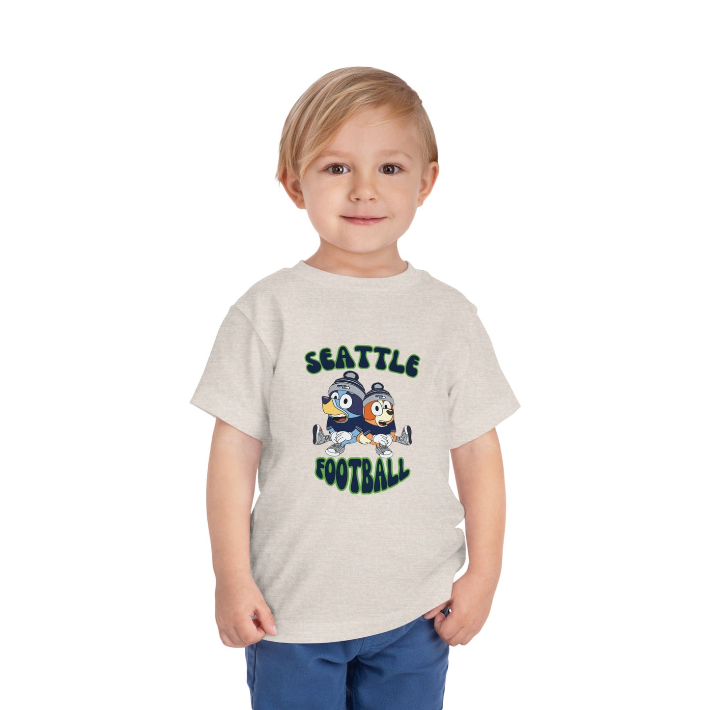 Toddler Bluey & Bingo Design Seahawks Football - Inspired T-Shirt