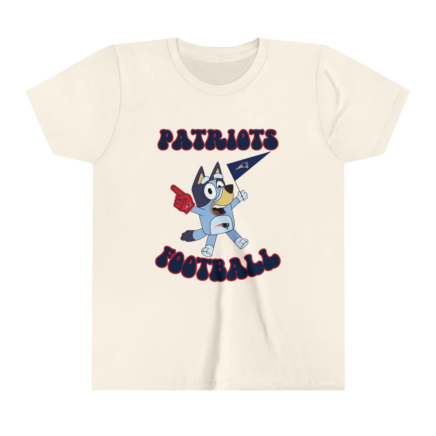 Youth Bluey Design Patriots Football-Inspired T-Shirt