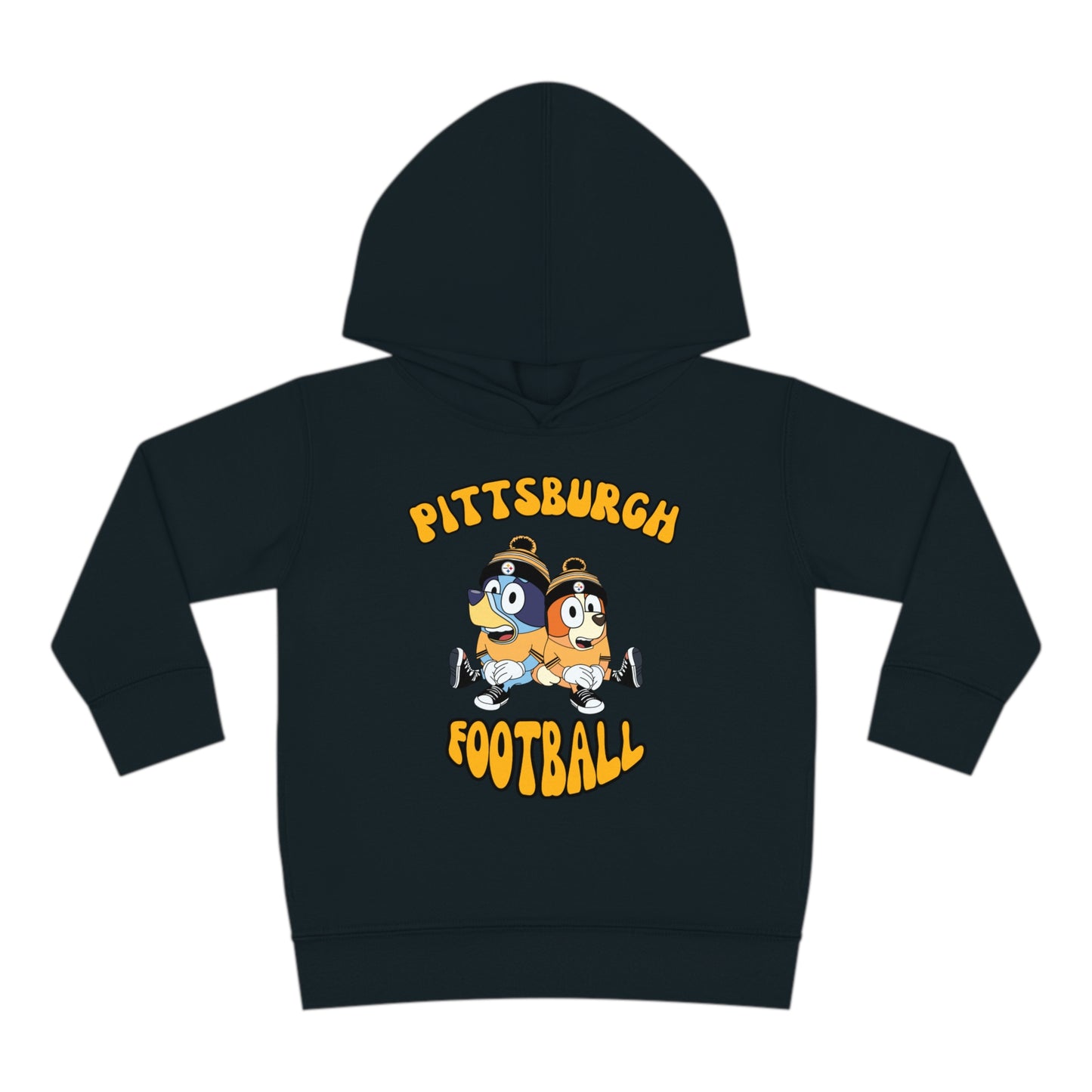 Toddler Bluey & Bingo Design Pittsburgh Steelers Football - Inspired Pullover Fleece Hoodie