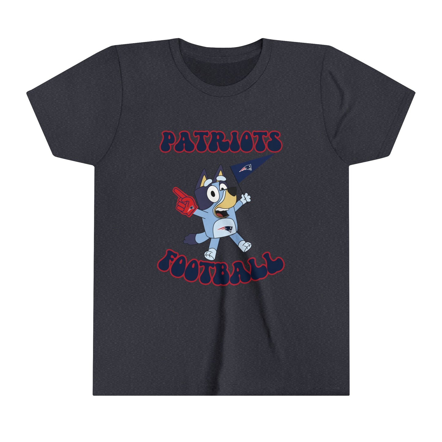 Youth Bluey Design Patriots Football-Inspired T-Shirt