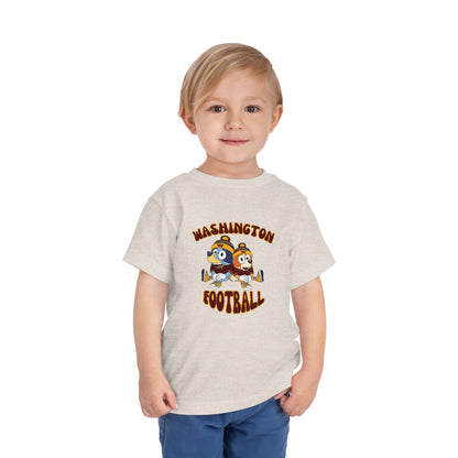 Toddler Bluey & Bingo Design Commanders Football - Inspired T-Shirt