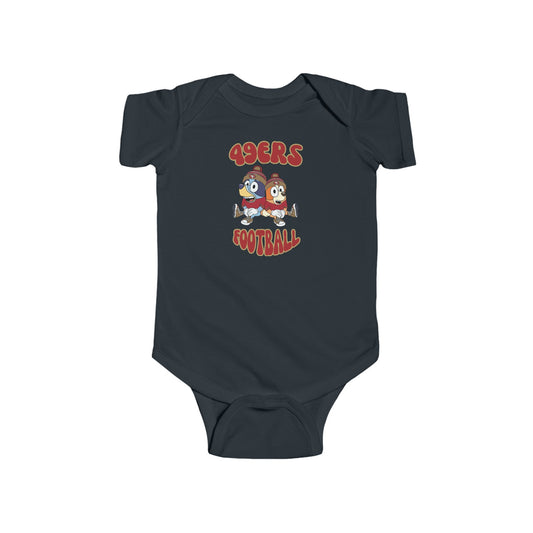 Infant Bluey & Bingo Design 49ERS Football - Inspired Onesie