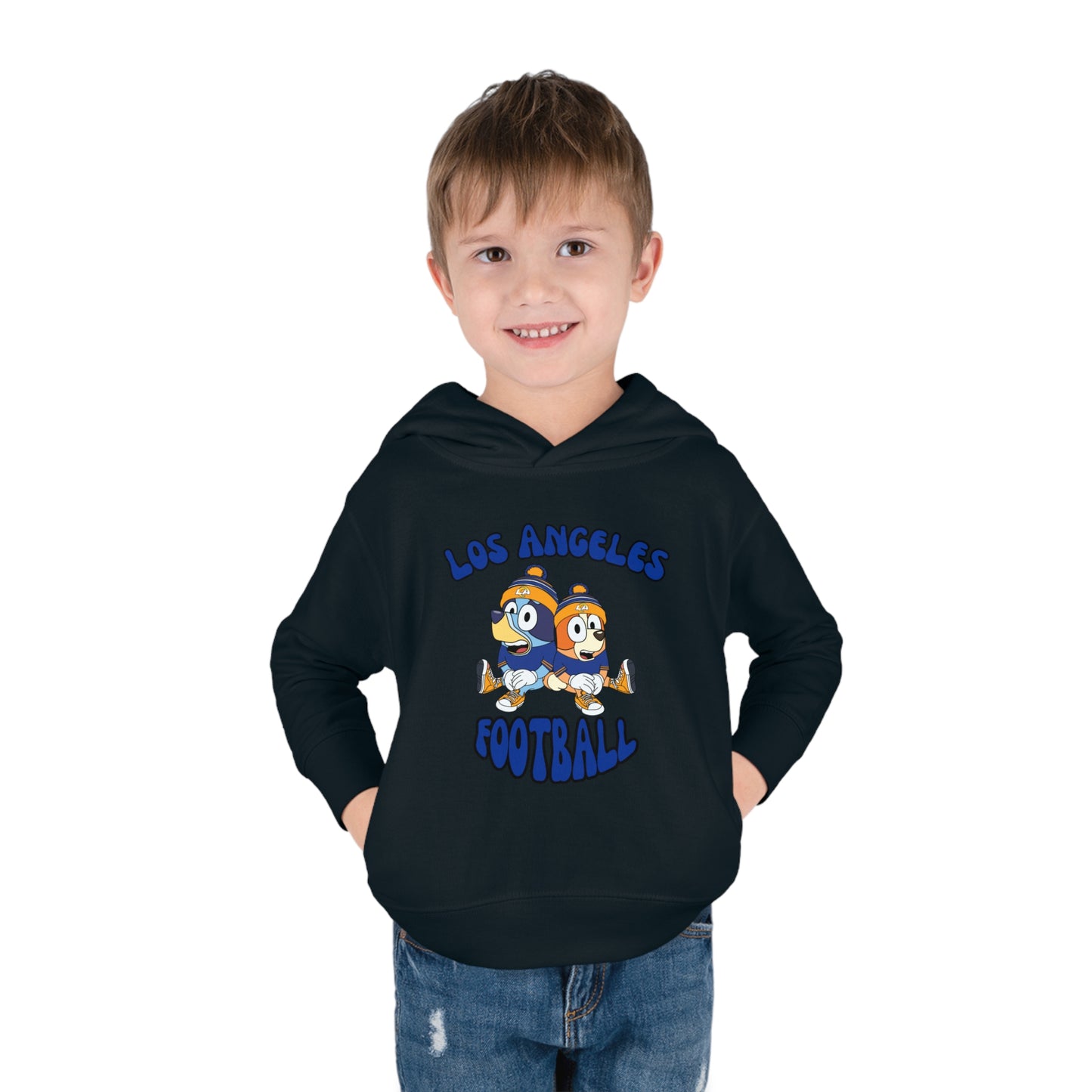 Toddler Bluey & Bingo Design Rams Football - Inspired Pullover Fleece Hoodie