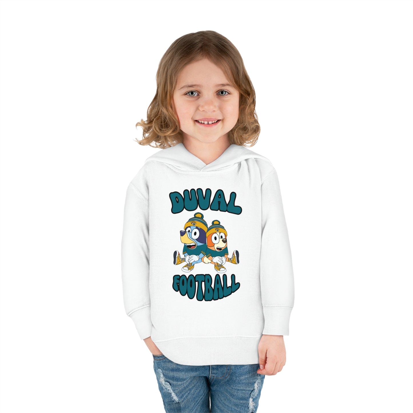 Toddler Bluey & Bingo Design Jaguars Football - Inspired Pullover Fleece Hoodie