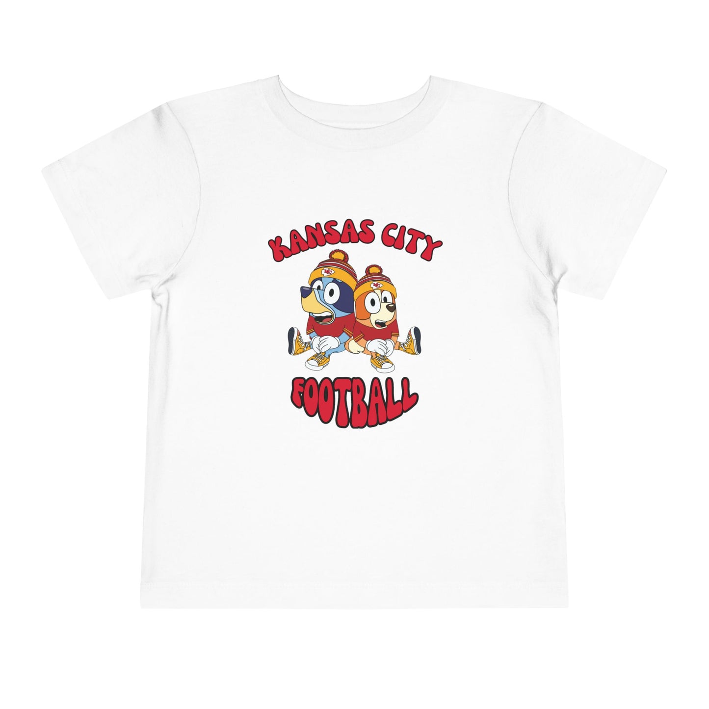 Toddler Bluey & Bingo Design Kansas City Chiefs Football - Inspired T-Shirt