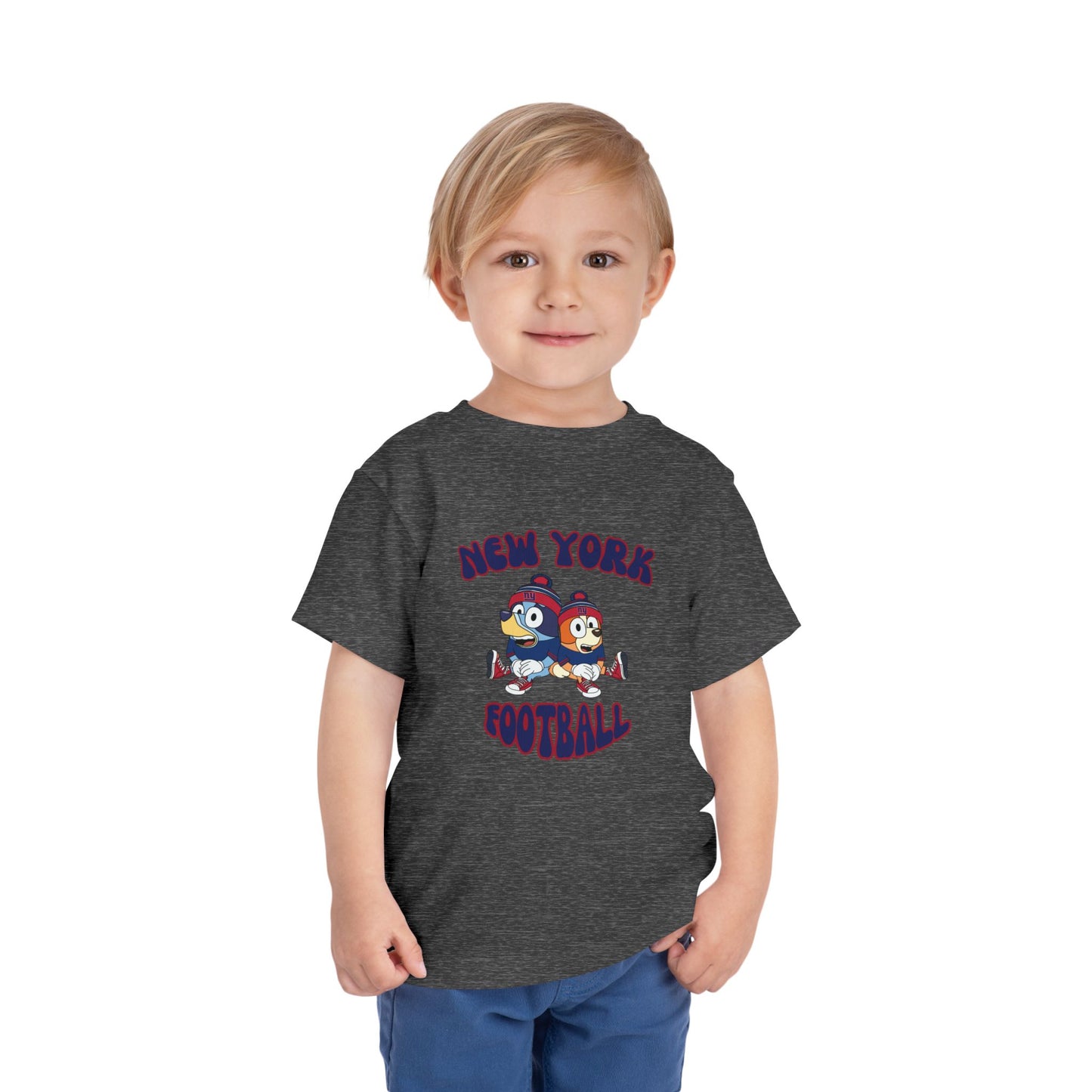 Toddler Bluey & Bingo Design New York Giants Football - Inspired T-Shirt