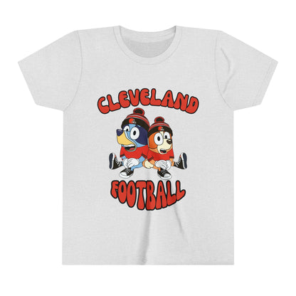 Youth Bluey & Bingo Design Browns Football - Inspired T-Shirt