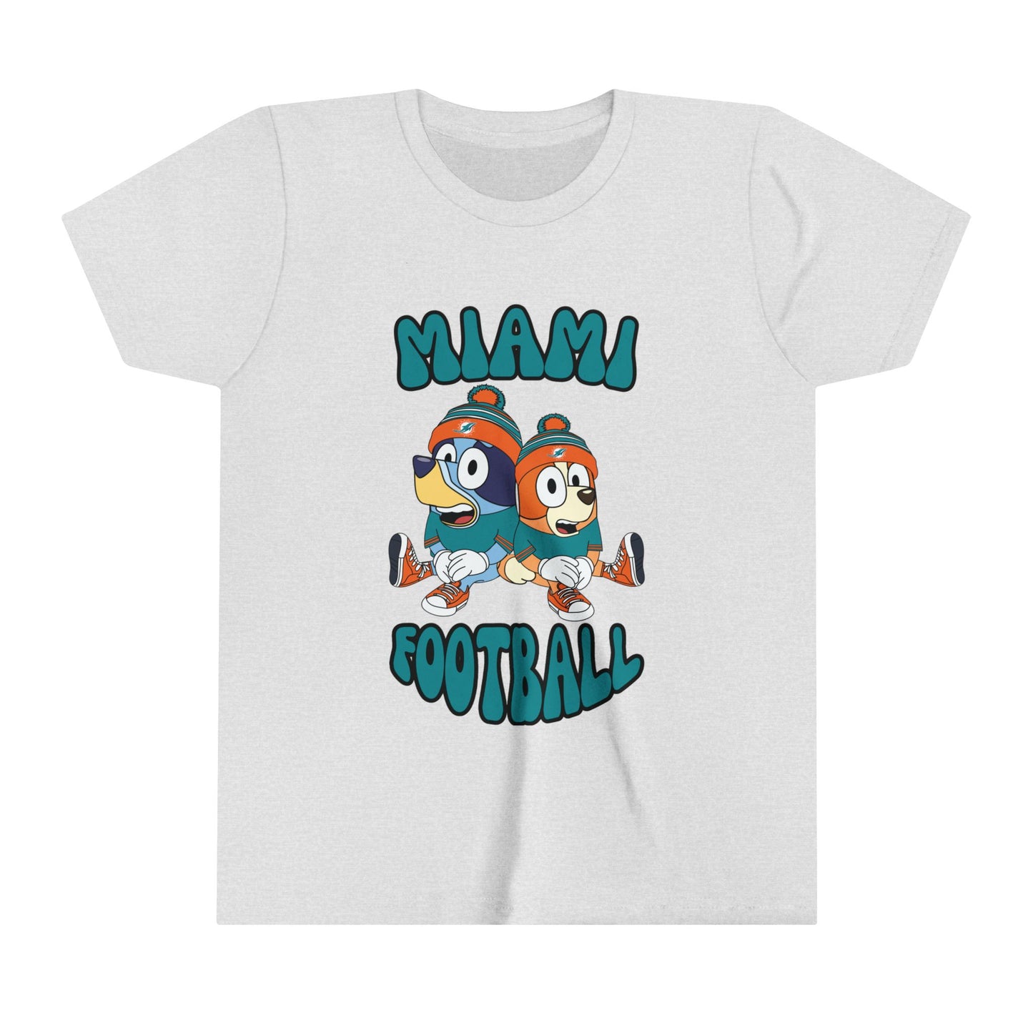 Youth Bluey & Bingo Design Dolphins Football - Inspired T-Shirt