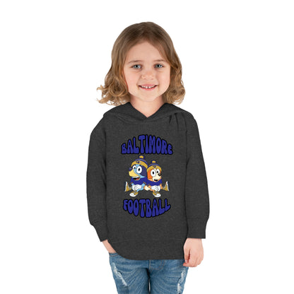 Toddler Bluey & Bingo Design Ravens Football - Inspired Pullover Fleece Hoodie