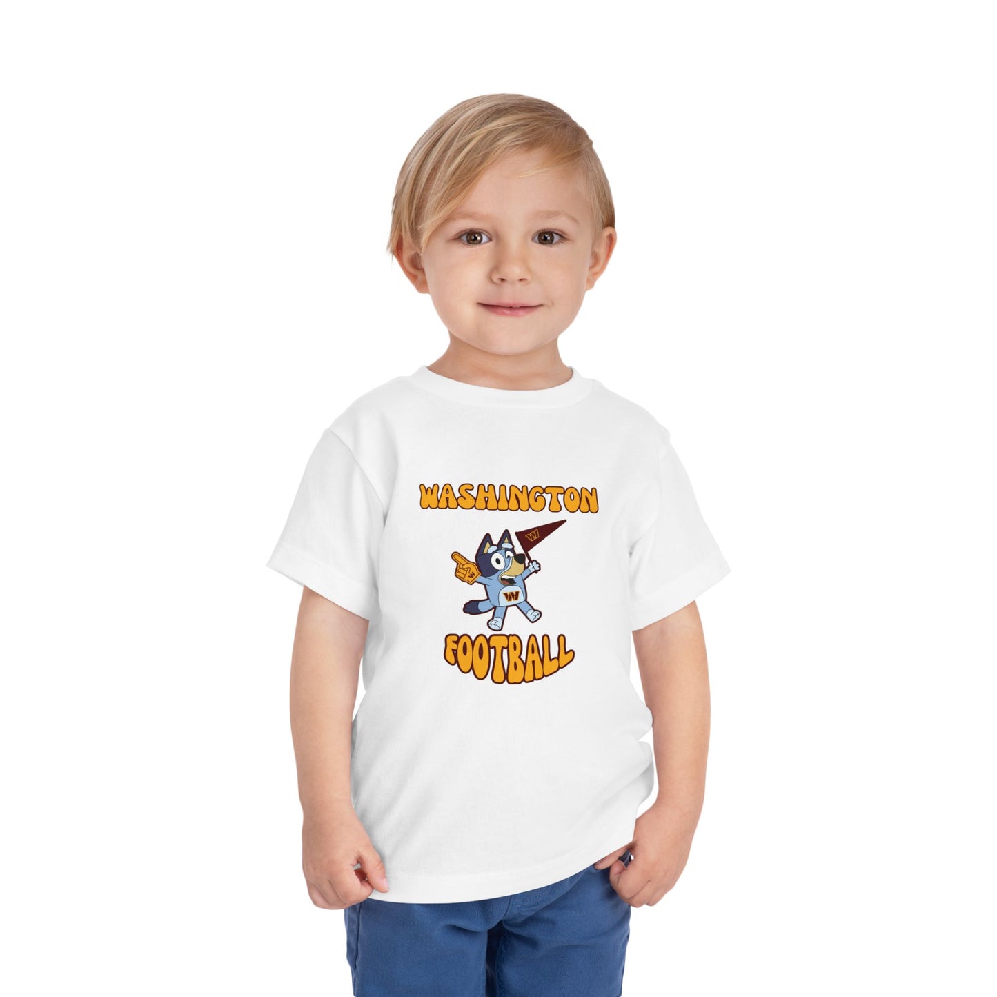 Toddler Bluey Design Washington Commanders Football -Inspired T-Shirt