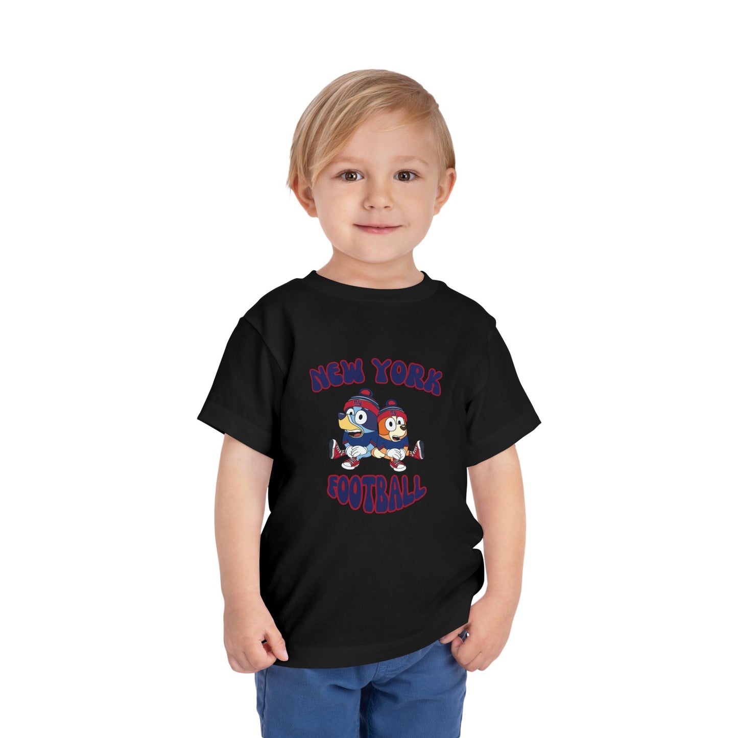 Toddler Bluey & Bingo Design New York Giants Football - Inspired T-Shirt